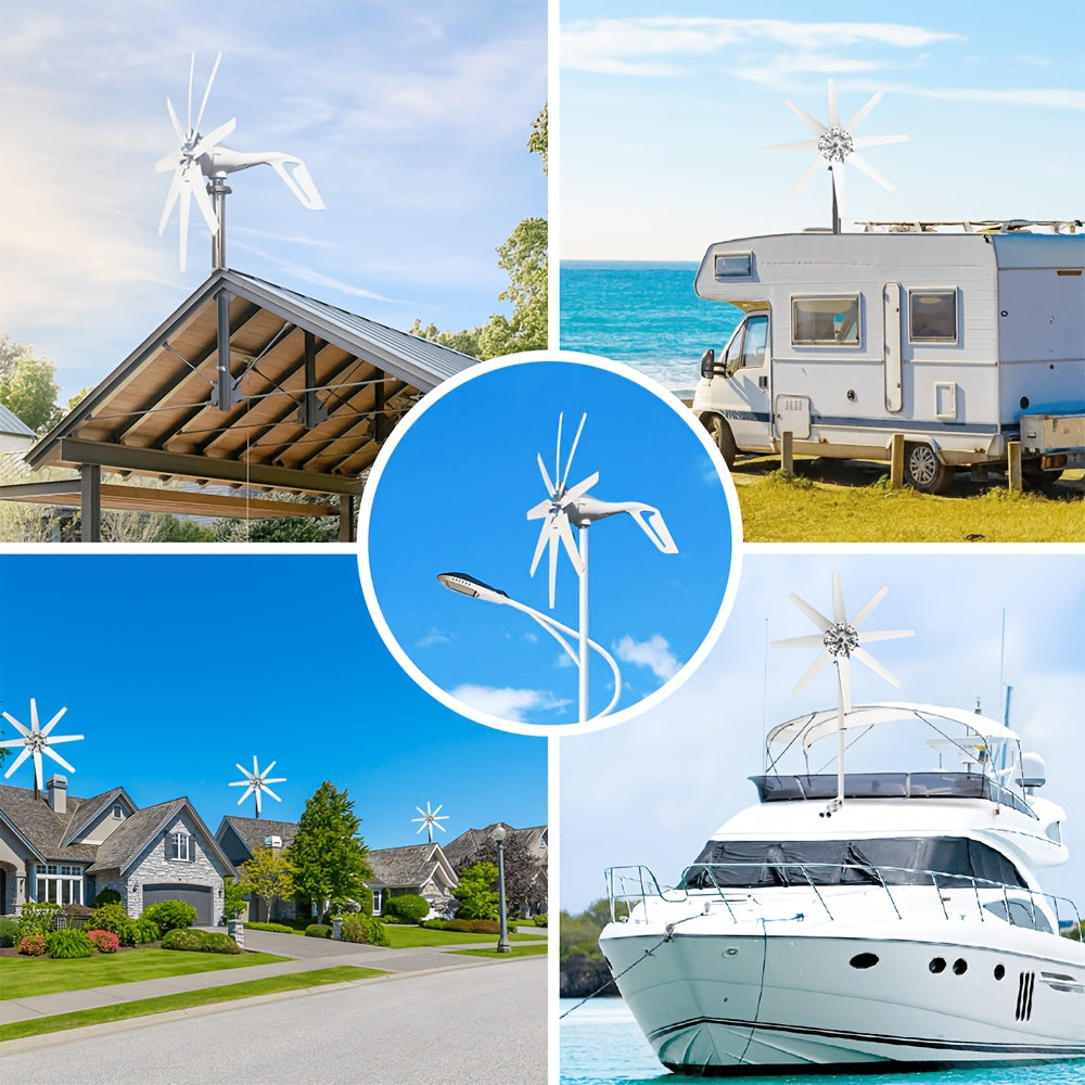 US Stock 1800W High Efficiency Wind Turbine 12V 24V Generator with Free MPPT Controller Off Grid System Output Voltage Home Appliance Power Supply System