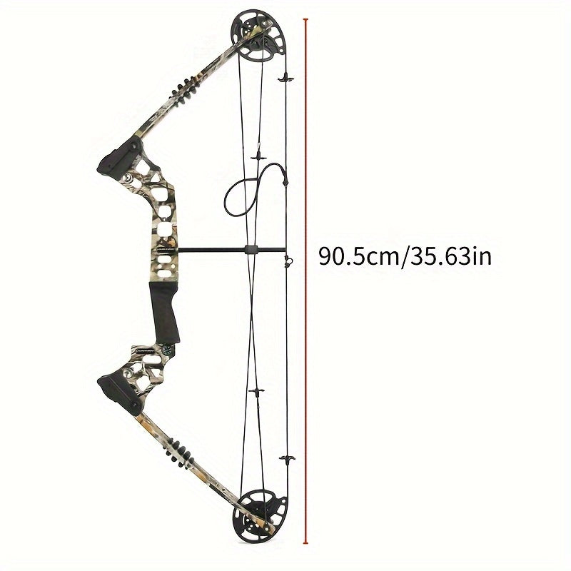 Composite Bow Camouflage Series Archery Set Made of Aluminum Alloy Material for Outdoor Hunting and Shooting. Composite Bow Tension Is Adjustable from 20 Lbs to 70 Lbs, Suitable for Beginners