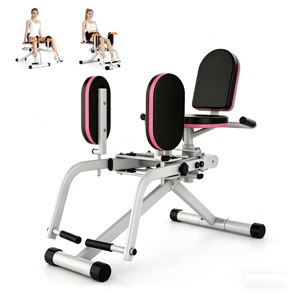 New 2-In-1 Dual Resistance Band Glute Trainer - Hip Abduction And Adduction Exercise Equipment - 1-15 Levels of Resistance Adjustment, for Glute Strengthening Training, Suitable for Home Use, Can Train Upper Back, Adjustable Glute Trainer