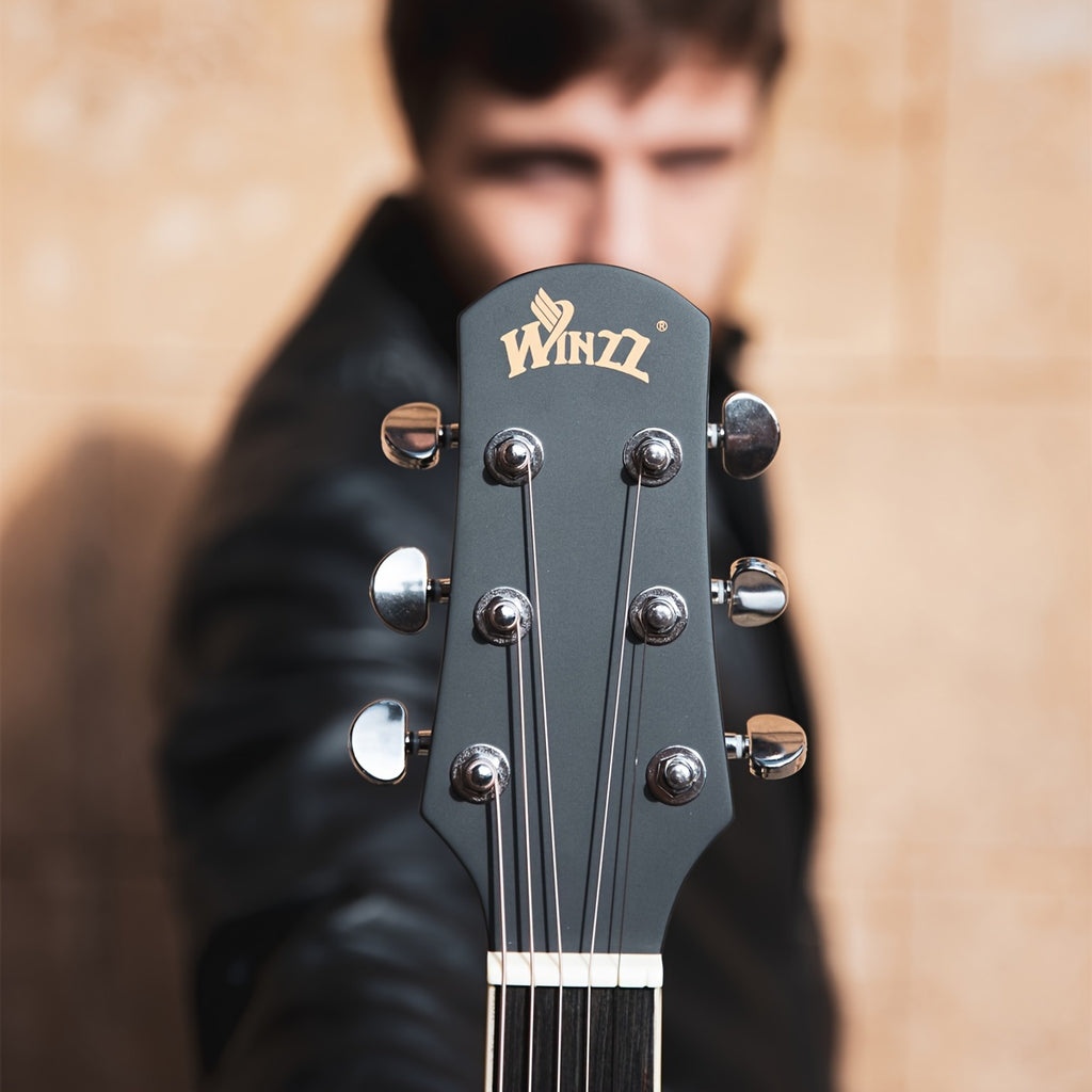 [Beginner Kit] WINZZ TG-A4 41-Inch Acoustic Cutaway Guitar Package for Beginners Adult Teen - Starter Kit, Glossy Sunburst