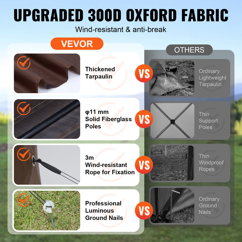 Pop-Up Screen Gazebo Tent by VEVOR, Removable Privacy Panels for Camping, Picnics and Backyard Gatherings