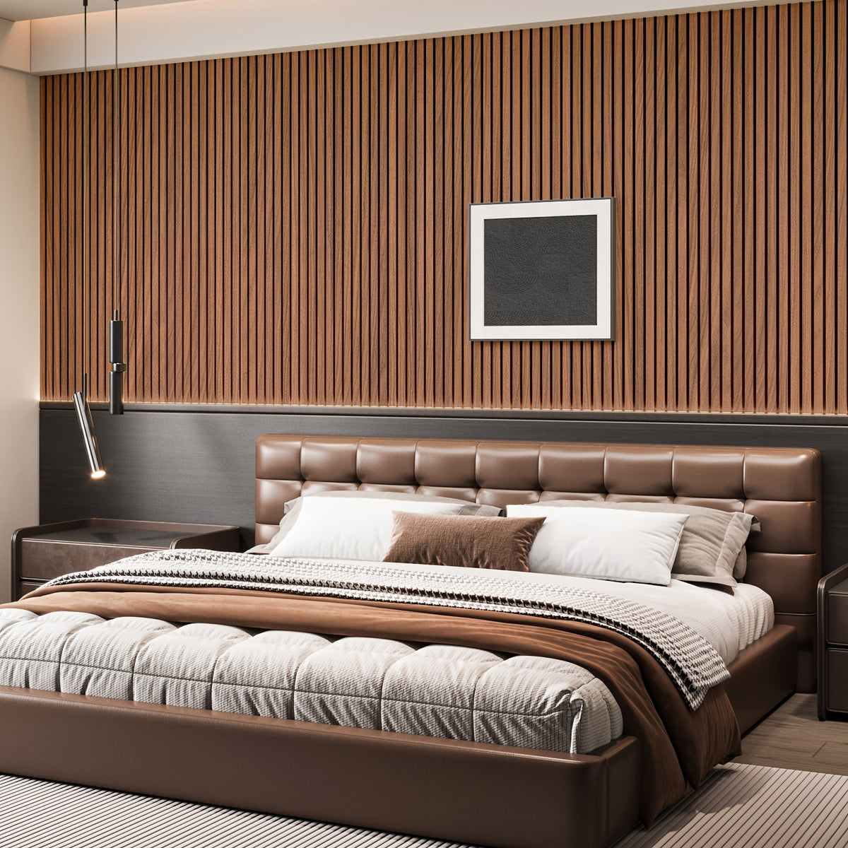 [Wall Panels Decor] 4-Pack 93" X 12" Wall Panels For Interior Wall Decor, Wood Panels For Wall And Ceiling, 3D Wood Slat Wall Panel/Fluted Sound-Absorbing Panel, With Screws