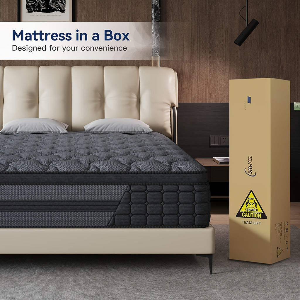 Luxury Mattress 8" 10" 12" 14" Twin Full Queen King Size Gel Memory Foam Pocket Spring Hydird Mattress in A Box Medium Firm