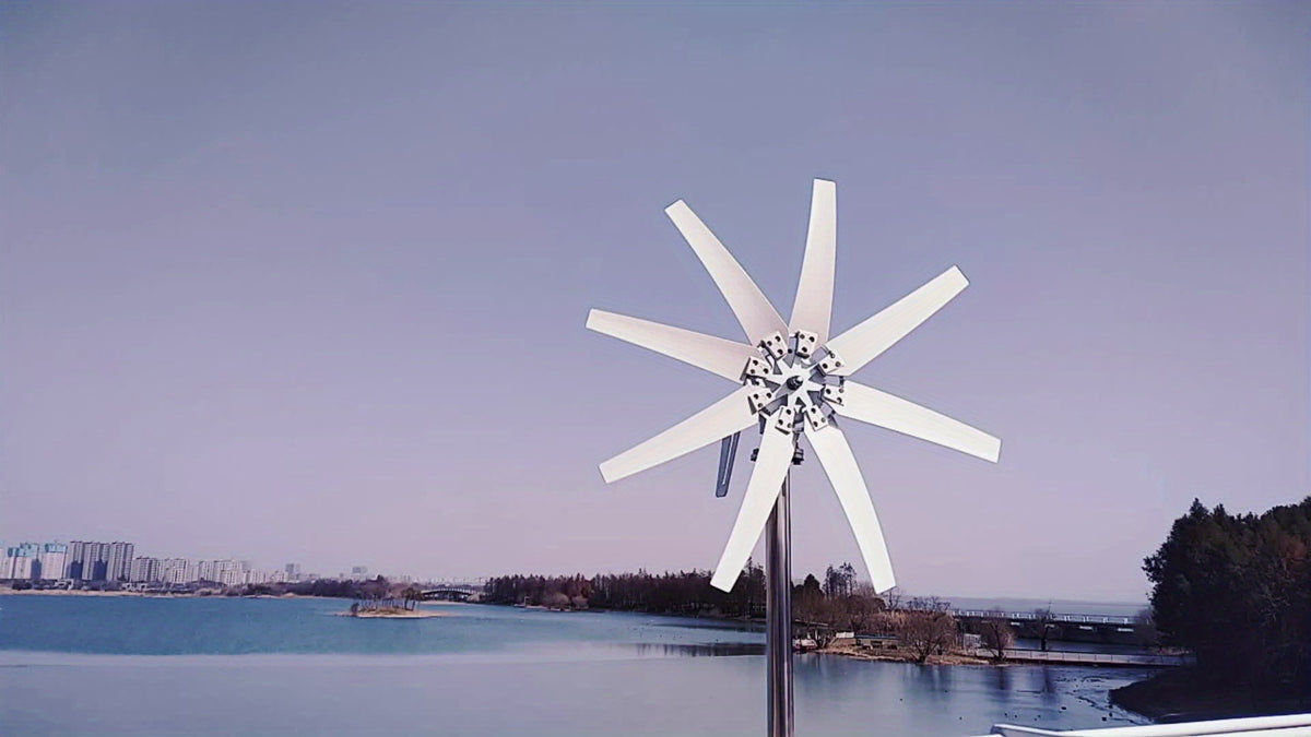 1000W Windmill 12V 24V Wind Turbine Generator with MPPT Controller 8 Blade Complete Power Supply System Kit Electric Generator Free Energy Home Appliance Electric Generator Camping