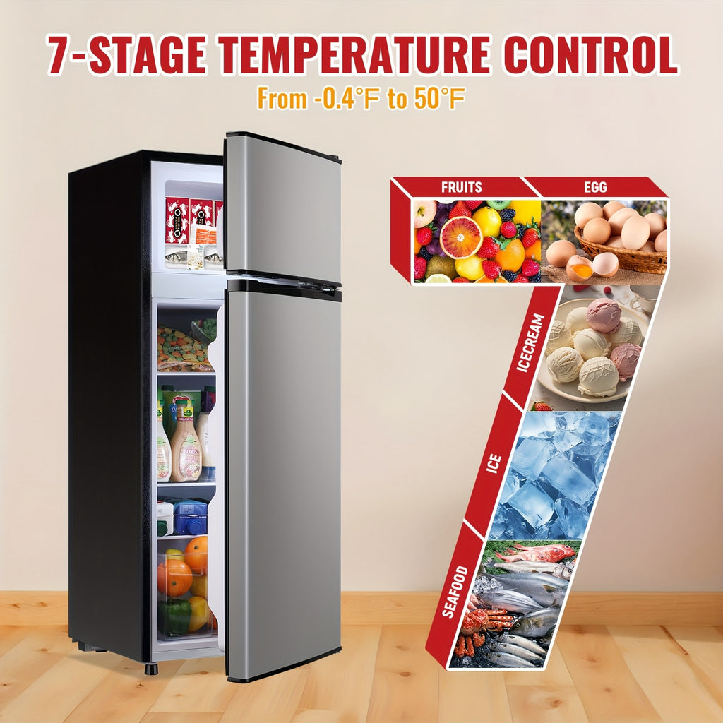 2.5/3.5/4.5 Cu.Ft Mini Fridge with Freezer, Commercial Double Door Compact Refrigerator with Adjustable Thermostat and Shelves,Small Fridge with Large Capacity, Perfect for Bedroom, Dorm, Home, Office