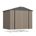 GUNJI 8 X 6 Ft Shed Metal Outdoor Waterproof Storage Shed Steel Utility Garden Tool Shed with Door And Lock Outdoor Storage for Garden Patio Lawn Poolside, Free Shipping