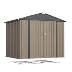 GUNJI 8 X 6 Ft Shed Metal Outdoor Waterproof Storage Shed Steel Utility Garden Tool Shed with Door And Lock Outdoor Storage for Garden Patio Lawn Poolside, Free Shipping