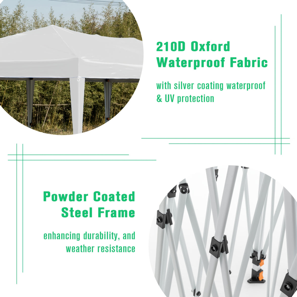 10x20ft Pop Up Canopy with 6 Sidewalls, Setup Canopy Tent with 6 Sandbags, Waterproof Shade 10x20, Outdoor Canopies for Parties Weddings Backyard Waterproof Commercial Instant