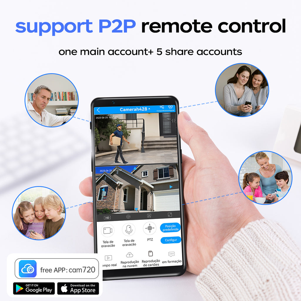 Full HD Wifi Security Camera, 10X Optical Zoom, PTZ with 3 Lenses, IPX6, App Control, Color Night Vision, Two-Way Audio, Motion Detection And Automatic Tracking, Home Security Sound Alarm, Remote Monitoring/ Smart Security Equipment