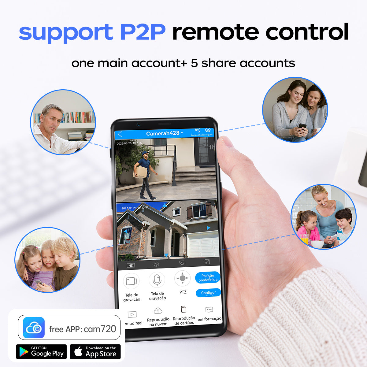 Full HD Wifi Security Camera, 10X Optical Zoom, PTZ with 3 Lenses, IPX6, App Control, Color Night Vision, Two-Way Audio, Motion Detection And Automatic Tracking, Home Security Sound Alarm, Remote Monitoring/ Smart Security Equipment
