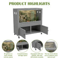 [Reptile Terrarium Stand] 50 Gallon Reptile Terrarium Stand, Adjustable Storage Cabinet, Wheels & Metal Mesh Roof Door, Reptile Habitat Enclosure for Snake/Lizard/Gecko/Tortoise