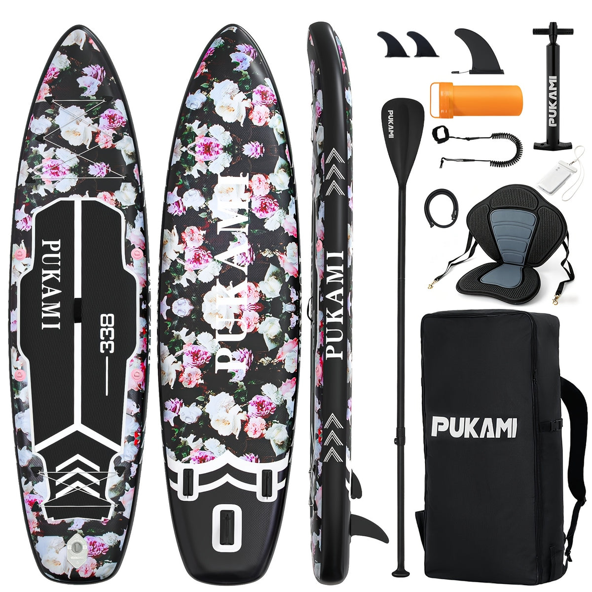 450Lbs Inflatable Stand Up Paddle Board, 11' X 33" Extra Wide SUP for Adults with Premium Additions Kit & Backpack, Seat, Non-Slip Stable Deck, Blow Up Kayak for Yoga, Fishing & Surf