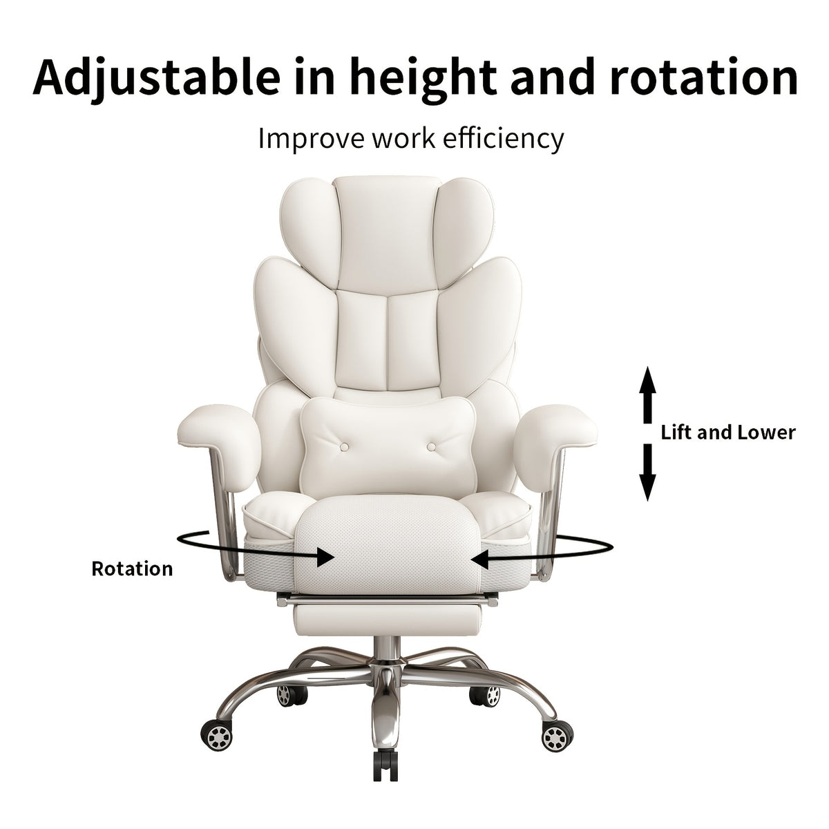 Executive Office Chair with Footrest — Oversized High-Back Recliner Rated to 500 lb for Home Desk Seating