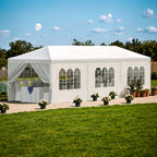 GUNJI 10 X 30ft Carport Heavy Duty Carport with Roll-up Windows, Portable Garage with Removable Sidewalls & Doors, Car Canopy with Sandbags And All-Season Tarp for Car Boat Truck Motorcycle