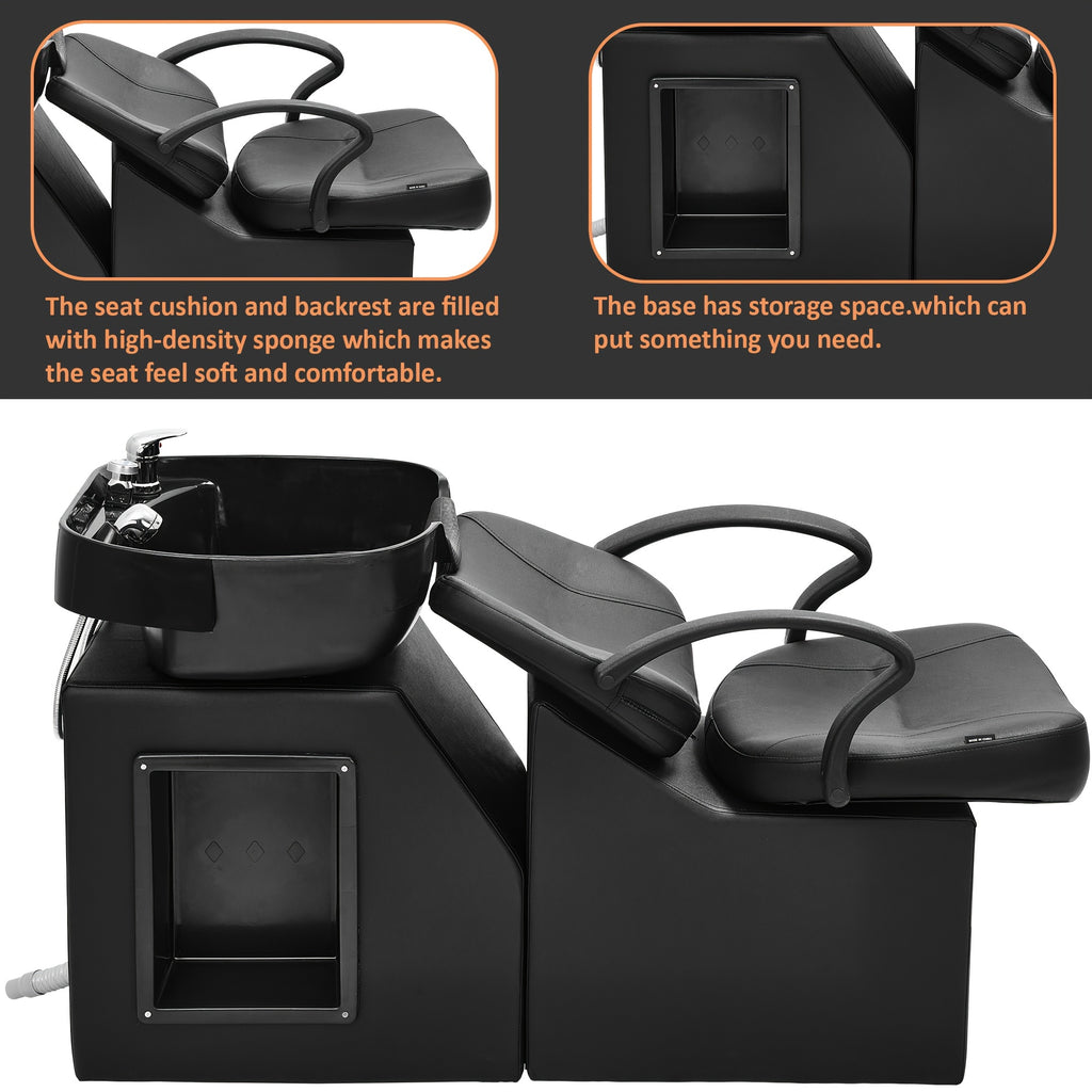 Backwash Barber Chair ABS Plastic Shampoo Bowl Sink Unit Station Spa Salon Equipment