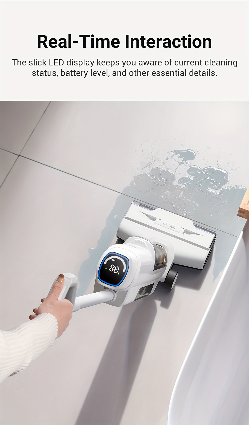 Wet Dry Vacuum Cleaner DREAME K10 Plus for Home Messes, 6.5KPa Suction and Flexible Cord or Battery Operation