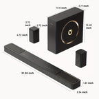 ULTIMEA 5.1.2Ch Sound Bar with Atmos, Surround Sound System for TV with 2 Surround Speakers, Sound Bar for Smart TV, Soundbar for Home Theater, Wireless 5.4, EARC, Skywave F40 (2025 Model)