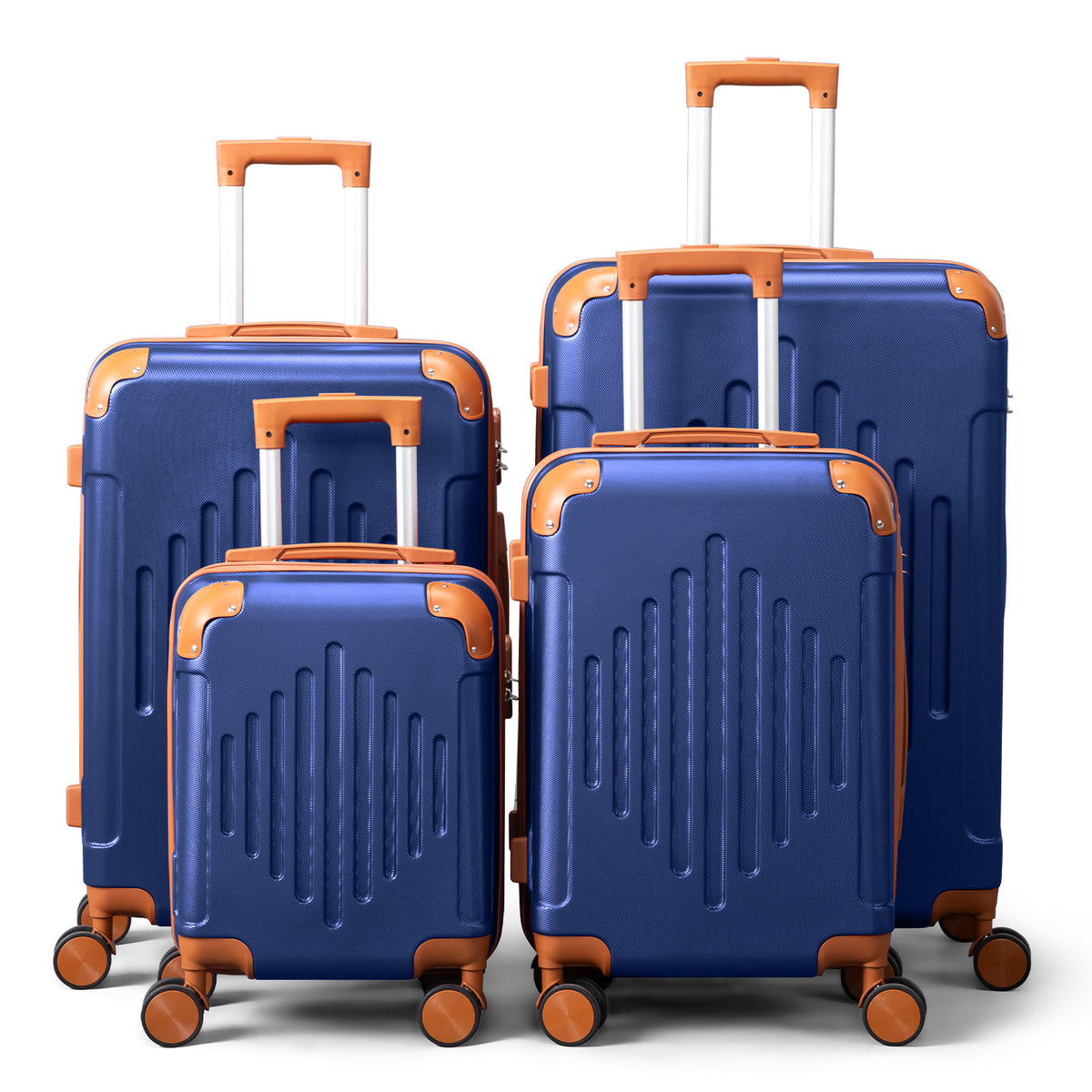 4 Pc Luggage Sets, Durable Hard Shell 4 Piece Set Suitcase with Spinner Wheels, Hardside Lightweight Luggage set, Large Travel Luggage Set (16"20" 24" 28"), mixed color