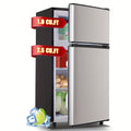 2.5/3.5/4.5 Cu.Ft Mini Fridge with Freezer, Commercial Double Door Compact Refrigerator with Adjustable Thermostat and Shelves,Small Fridge with Large Capacity, Perfect for Bedroom, Dorm, Home, Office