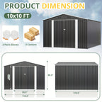 Outdoor Storage Shed, Metal Shed with Updated Frame Structure And Lockable Doors, Large Shed Upgrade Height Ideal for Garden, Backyard, Patio Utility And Tool Storage