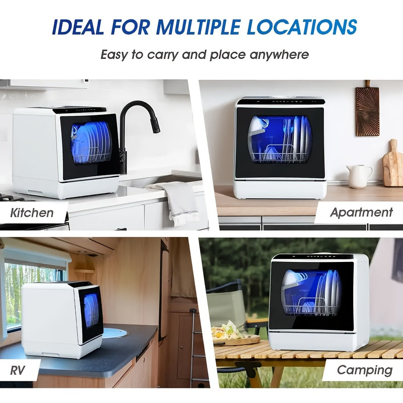 Portable Countertop Dishwasher, 5+1 Program Compact Mini Dishwasher With 5-Liter Built-in Water Tank And Air Dry Function, Dual Water Supply Mode, Ideal For Apartments And RVs