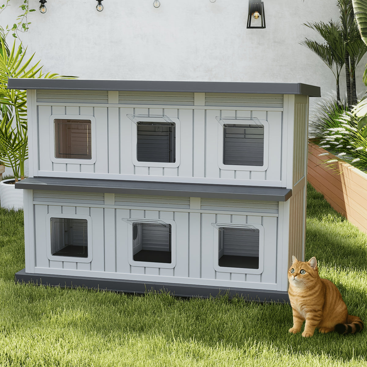 Double-layered Stray Cat Shelter, Suitable For Both Indoor And Outdoor Use, Providing A Windproof And Warm Shelter, Sturdy And Resistant To Scratching And Biting, Capable Of Accommodating Multiple Pets, Ducks, Chickens, Perfect Gift For Christmas