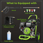 4400PSI Gas Pressure Washer 5.0GPM Gas Power Washer 212CC Gas Powered Washing Machine Commercial High Pressure Washer with 25ft Hose&5 Nozzles for Patio Garden Yard Vehicle, EPA/CARB/ETL