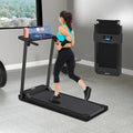 Portable Foldable Treadmill, 3.0 HP Small Treadmills for Home Office with 300 LBS Capacity, Walking Treadmill with Handle Bar, Folding Running Walking Compact Treadmill with LED Display, Without Battery