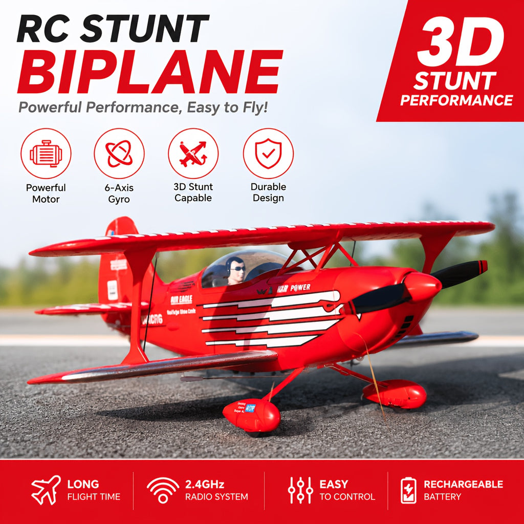 WLtoys XK A310 RC Biplane, 4CH 2.4GHz Fixed-Wing Plane, 3D/6G Mode & 6-Axis Gyro, Brushless Motor, EPP Foam, 5-7 Min Flight, RTF Outdoor Aerobatic Aircraft For Beginners Hobbyists
