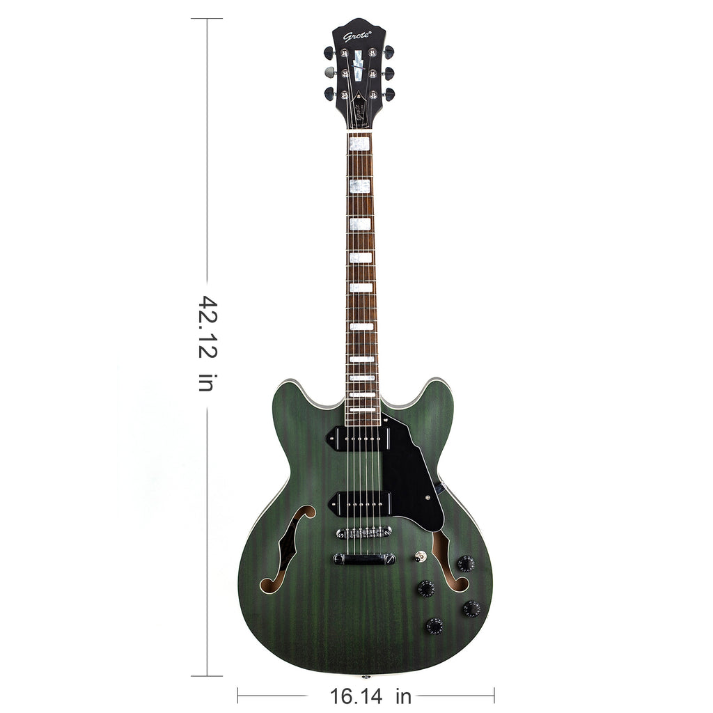 GROTE Semi-Hollow Body Electric Guitar with a Matte End And P90 Pickups