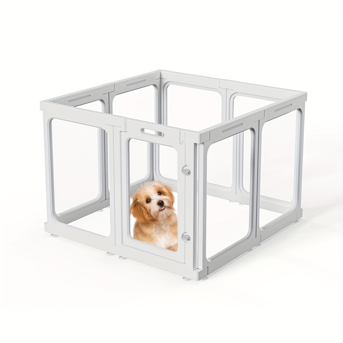 [Dog Enclosure Indoor] Acrylic Dog Enclosure With Entrance - Easy To Set Up And Maintain - Perfect Indoor Play Area For Small To Medium Dogs - Puppy Enclosure Style