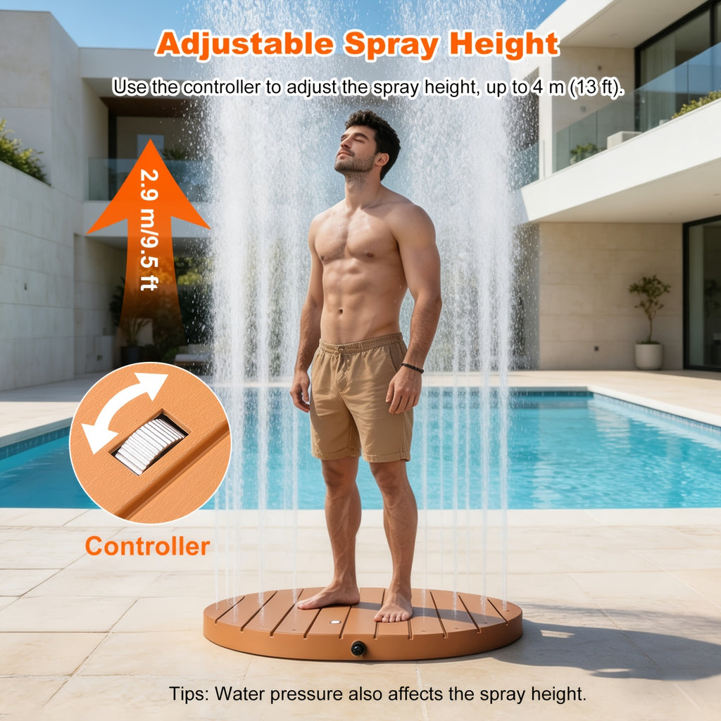 Outdoor Shower with Adjustable Height & Foot-Activated Flow Control Multi-Functional Garden Pool Shower, Non-Slip Portable Design for Adults, Pets Ideal for Camping, Backyard & Summer Water Play