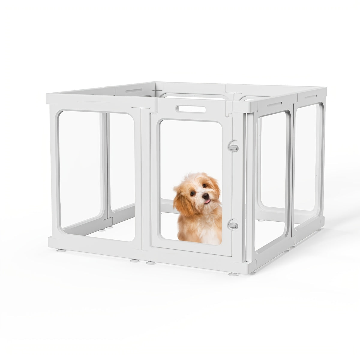 [Acrylic Pet Playpen] Clear Acrylic Dog Playpen With Door, For Puppy Cat Rabbit Transparent Pet Pen, Indoor Dog Playpen, Dog Fence, Easy Assembly And Cleaning Dog Pen For Small To Medium Dogs