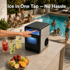 Countertop Nugget Ice Maker, Qunler 44 Lbs/day Stainless Steel Self-Cleaning Chewable Pellet Ice Machine with Independent Water Tank, Ice Scoop & Ice Basket for RV Trips, Camping, Beach Houses, Cabins & Patio Drinks