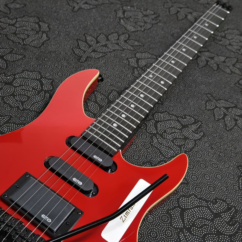 [Electric Guitar] Classic Black Headless Electric Guitar, Double Cutaway, S-S-H Pickups, Black Hardware, Includes Premium Strap