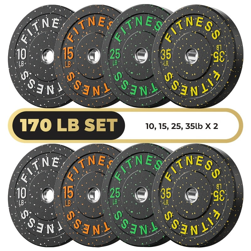 High Bounce Bumper Plates, 2-Inch Weight Plates for Weight Lifting And Strength Training, Colored Rubber Weight Plates for Home Gym