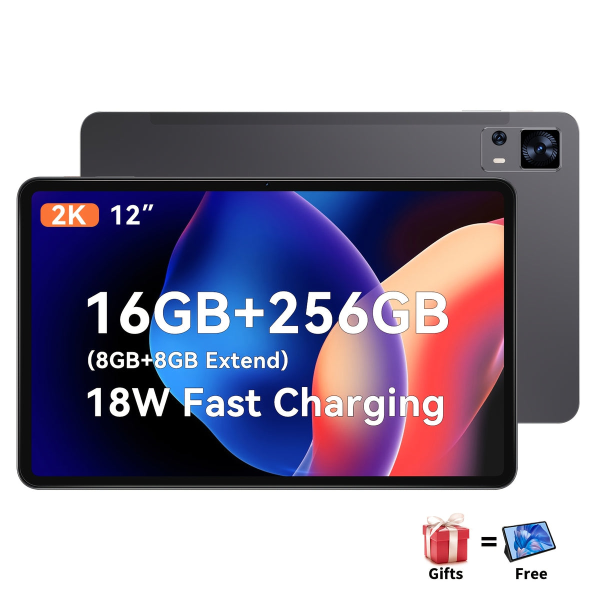 12-Inch Tablet with Android 13, Fashionable Case, 16GB RAM (8GB + 8GB Expandable), 256GB Storage, 1P Camera, 2000X1200 Full HD Display, T616 Octa-Core Processor, 8000Mah Battery, Tablet, Wi-Fi Supported, 18W Fast Charging, SIM Card Compatible