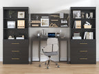 Tall Bookshelf for Home Office or Living Room, 71-Inch Design with Three Drawers for Display and Hidden Storage