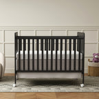Goldzone 4in 1 Convertible Baby Crib, Wooden Baby Stuffs Converts Into Toddler Bed, Daybed, Newborn Essential with 3 Adjustable Base, Nursery Decor Necessities with Wheel & Non-Toxic Finishes, Item Weight: 36lbs, Maximum Weight Recommendation: 50lbs