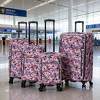 4-Piece Softside Spinner Luggage Set (20+24+28+32 inch) Lightweight Travel Suitcases with 360° Wheels, Telescopic Handle, Multi Pocket Design