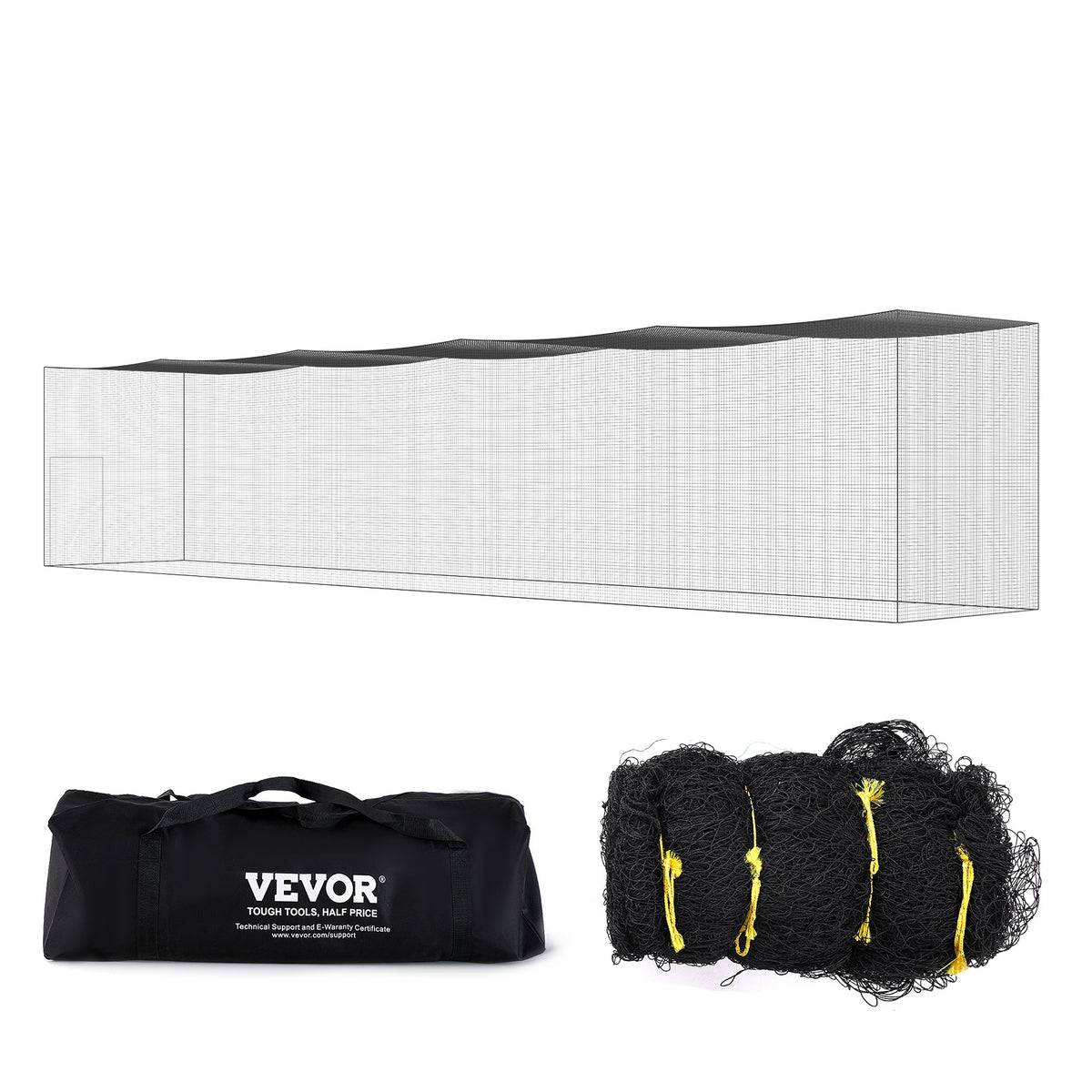 VEVOR Baseball Batting Netting, Professional Softball Baseball Batting Hitting Training Net, Practice Portable Pitching Cage Net with Door & Carry Bag, Heavy Duty Enclosed PE Netting, 35/55/70FT (NET ONLY)