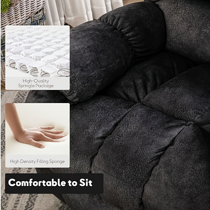 Large Manual Recliner with Massage And Heating Functions, Sofa with Side Pockets, Suitable for Living Room And Bedroom