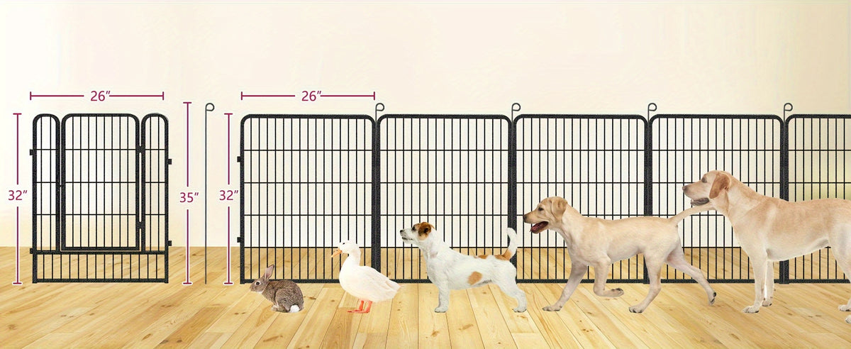 24/20/14/10 Panels Dog Playpen Outdoor, Indoor Pen for Large/Medium/Small Dogs Animals Heavy Duty Pet Exercise Pen for Puppy/Rabbit Portable Dog Fence for RV Camping Garden Yard