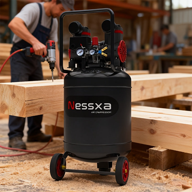 [Ultra-Quiet Air Compressor] 8/10/14 Gal Ultra-Quiet Air Compressor 1.5/2HP 115PSI 70Db Oil-Free 110V for Auto Repair Painting Woodworking
