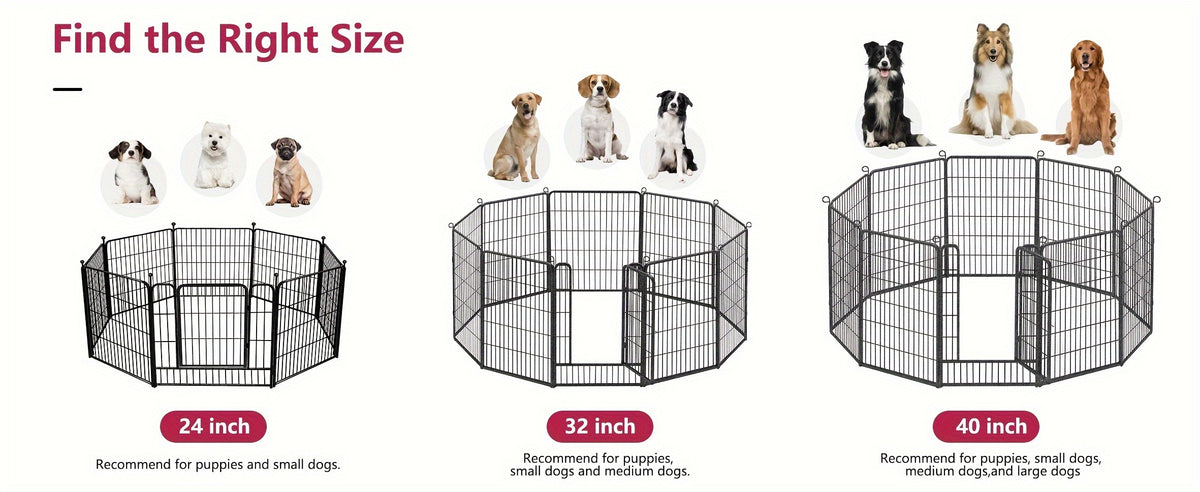 24/20/14/10 Panels Dog Playpen Outdoor, Indoor Pen for Large/Medium/Small Dogs Animals Heavy Duty Pet Exercise Pen for Puppy/Rabbit Portable Dog Fence for RV Camping Garden Yard