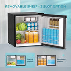 ICYGLEE Compact Refrigerator with Freezer, 1.7 Cu.Ft Mini Fridge, Single Door with Reversible Feature, Thermostat Adjustable, Energy Efficient, Suitable for Bedroom, Office, Dorm, Silvery