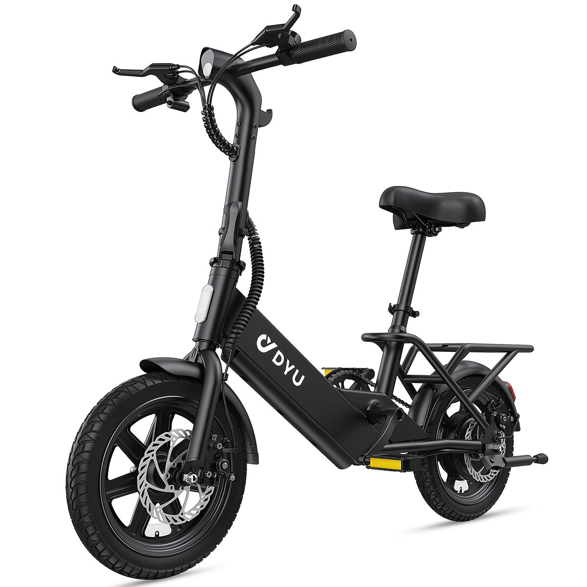 14" Electric Bike For Adults Teens, Folding Electric Bicycle, Commuter City E-Bike With 350W Peak 500W Motor And 36V 7.5Ah Battery, 3 Levels Assist, Dual Disc Brakes, Built-in Battery Max Speed 15.5MPH