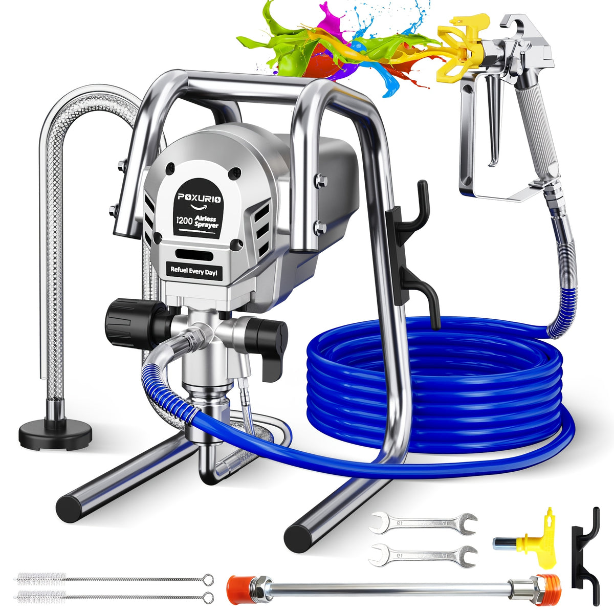 1200W Heavy-Duty Airless Paint Sprayer, 3300PSI High Pressure And 40.58oz/Min High Flow for Fast Painting, Up to 30% More Coverage with Less Overspray, for House Painting, Interior/Exterior Walls, Fences, Furniture. Gift for Father, Dad And Husband