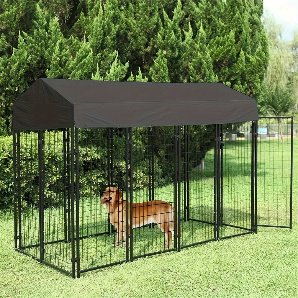 3 Size Metal Dog Kennel Large Outdoor Welded Wire Dog Kennel Pet Playpen Heavy Duty Dog Crate Cage