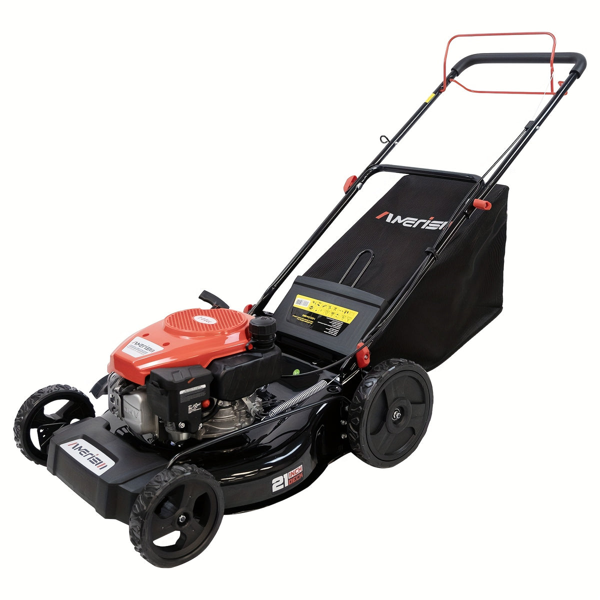 Self Propelled Gas Lawn Mower 21In. 170Cc, Gas Engine 3-In-1 Mulch, Bag, Side Discharge, 6-Position Height Adjustment, Lawn Mower, Self Propelled Lawn Mower, Lawn Care Equipment, Yard Maintenance, Adjustable Height Mower, Versatile Discharge